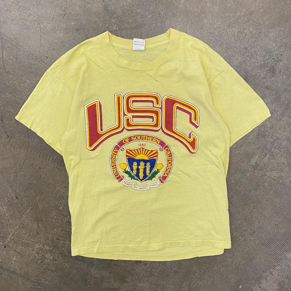 intage USC University Of Southern California Trojans 80s Single Stitch Shirt L